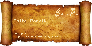 Csibi Patrik névjegykártya